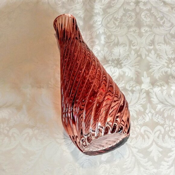 Pink Swirl 12" Glass Vase - Picture 2 of 4